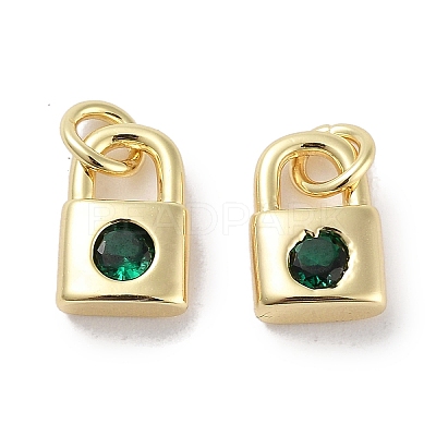 Brass Micro Pave Cubic Zirconia Charms KK-C051-13G-02-1