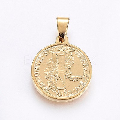 304 Stainless Steel Pendants STAS-H458-10G-1