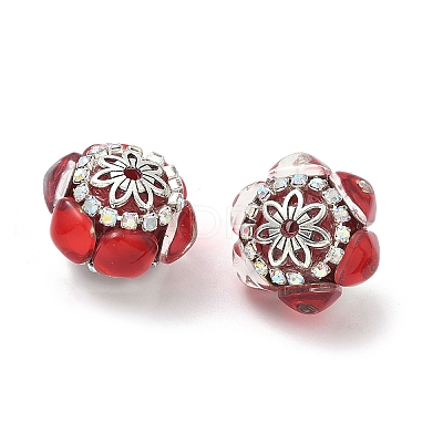 Acrylic Rhinestone Rondelle Beads CLAY-NH0003-02AS-02-1