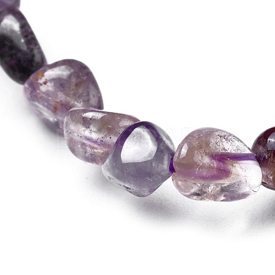 Natural Auralite Bead Stretch Bracelets X-BJEW-K213-63-1
