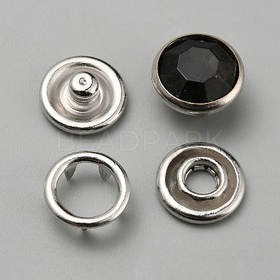 4Pcs Brass & Resin Snap Button BUTT-WH0028-79F-1