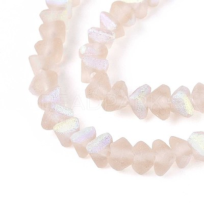 Frosted Transparent Glass Beads Strands GLAA-N054-4mm-03-1