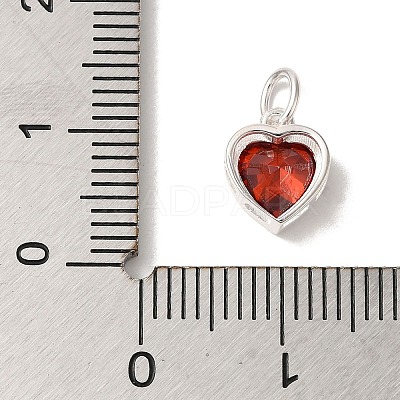 925 Sterling Silver Cubic Zirconia Heart Charms with Jump Rings FIND-U013-10S-03-1