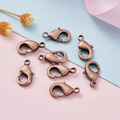 Brass Lobster Claw Clasps X-KK-902-R-NF-1