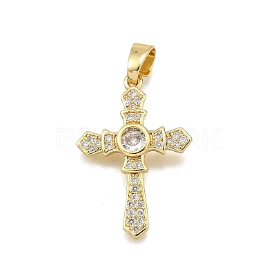 Brass Micro Pave Cubic Zirconia Pendants KK-Z100-43G-02-1