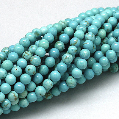 Natural Howlite Beads Strands X-TURQ-G103-4mm-01-1