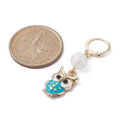Owl Alloy Enamel Pendant Decorations HJEW-JM01278-1