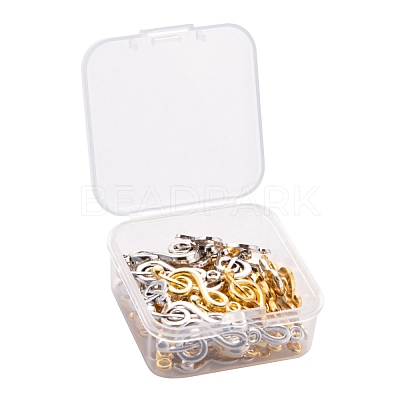 40Pcs 2 Colors Tibetan Style Alloy Treble Clef Pendants FIND-FS0001-11M-1