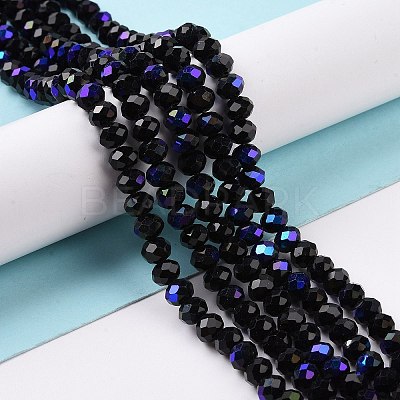 Electroplate Opaque Solid Color Glass Beads Strands EGLA-A044-P2mm-L18-1