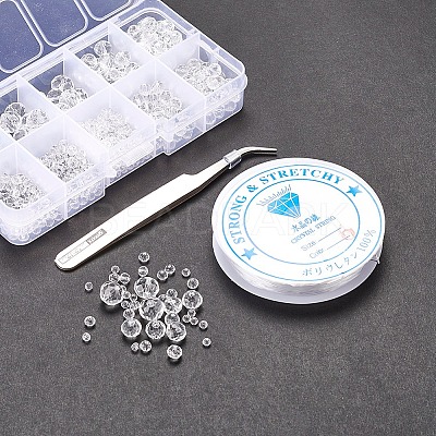 710Pcs Transparent Faceted Rondelle Glass Beads DIY-YW0003-11-1