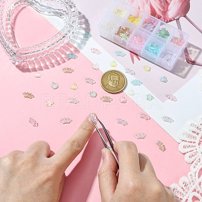200Pcs 10 Colors Crown Resin Cabochons MRMJ-CJ0001-22-1