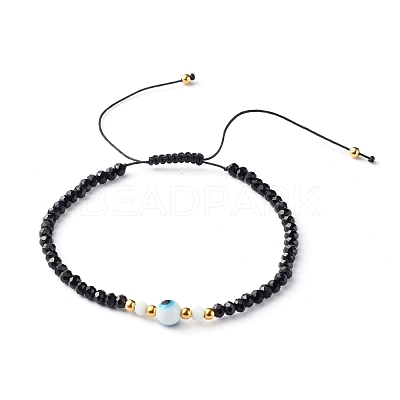 Adjustable Nylon Thread Braided Bead Bracelet BJEW-JB06441-01-1