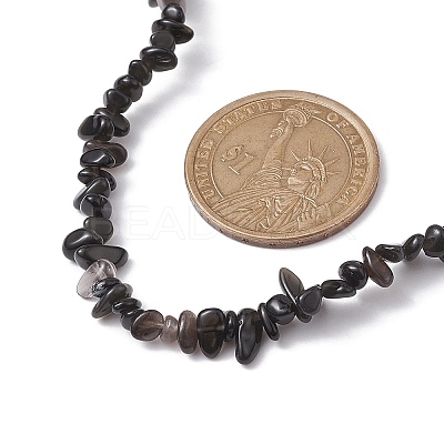 Natural Obsidian Chip Beaded Necklace NJEW-JN04616-12-1