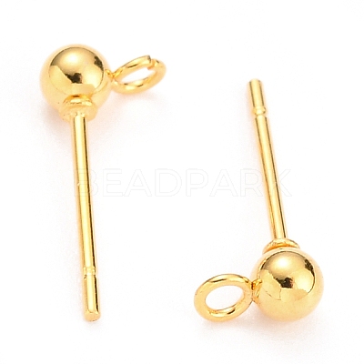 316L Surgical Stainless Steel Round Ball Stud Earring Post X-STAS-Z035-02G-H-1