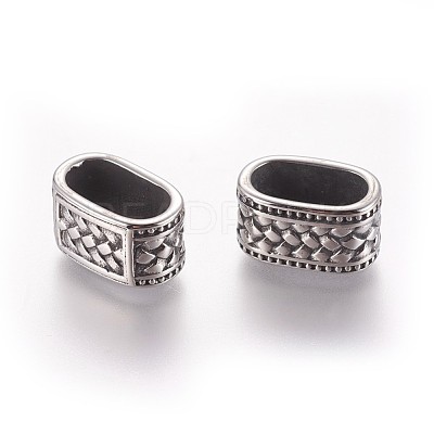 304 Stainless Steel Slide Charms/Slider Beads STAS-P237-28AS-1
