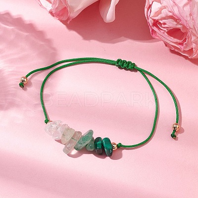 Gemstone Braided Bead Bracelet BJEW-JB11013-04-1