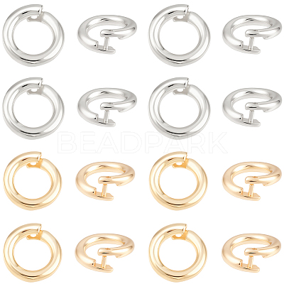 20Pcs 2 Colors Brass Locking Jump Rings KK-BBC0023-07B-1