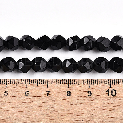Natural Obsidian Beads Strands X-G-T139-8mm-50-1