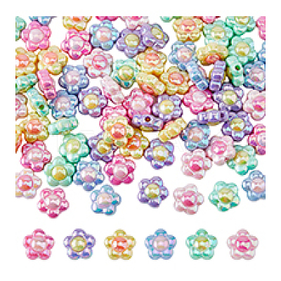 84PCS 6Colors Opaque Acrylic Beads SACR-DC0001-14-1