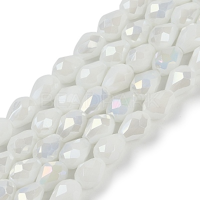 Opaque Solid Color Electroplate Glass Beads Strands EGLA-N013-P10mm-B02-1