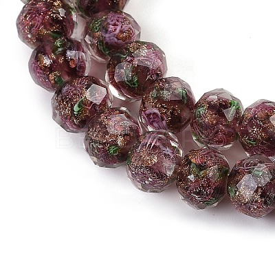 Handmade Gold Sand Lampwork Beads Strands LAMP-R141-10mm-27-1