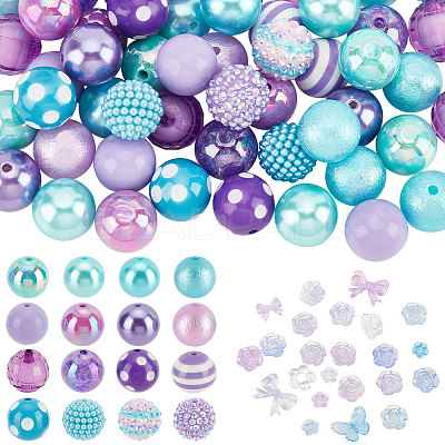18 Style Mixed Style Acrylic Beads Jewelry Sets OACR-PH0004-02-1