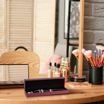 Rectangle PU Leather Necklace  Storage Boxes with Velvet Inside CON-WH0094-31D-01-1