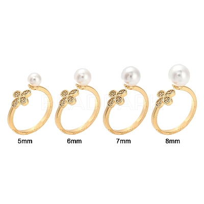 Brass Micro Pave Clear Cubic Zirconia Peg Bails Cuff Finger Ring Settings KK-S360-014-NF-1