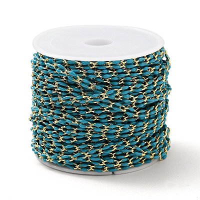 Brass Enamel Curb Chains CHC-C003-13G-06-1