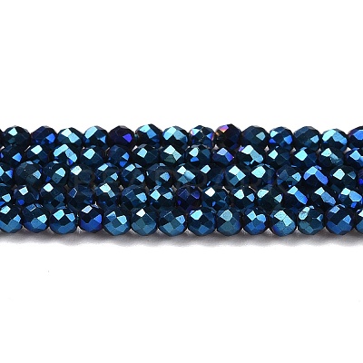 Electroplate Glass Beads Strands GLAA-H021-01A-FP03-1