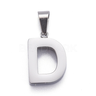 Non-Tarnish 304 Stainless Steel Letter Pendants STAS-H127-D-P-1