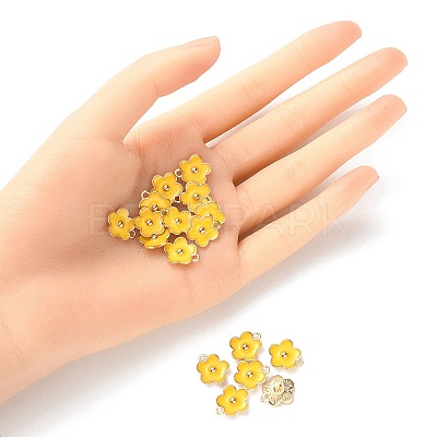 Light Gold Plated Alloy Enamel Pendants ENAM-YW0002-20G-1