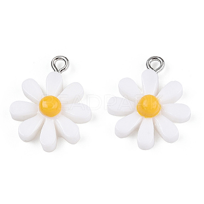 Opaque Resin Pendants X-RESI-WH0037-01B-1