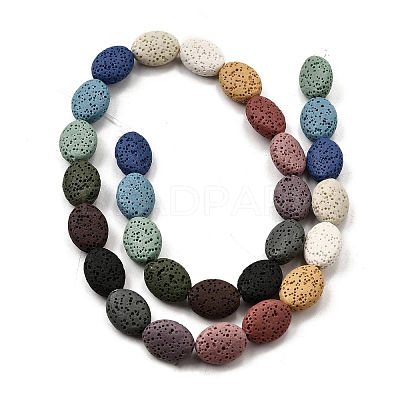 Dyed Natural Lava Rock Beads Strands G-A264-A02-01A-1