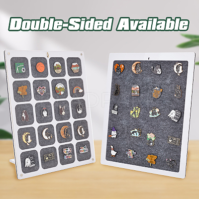 20 Grids Rectangle Felt Wall Mounted Brooch Organizer Display Stands ODIS-WH0038-97-1