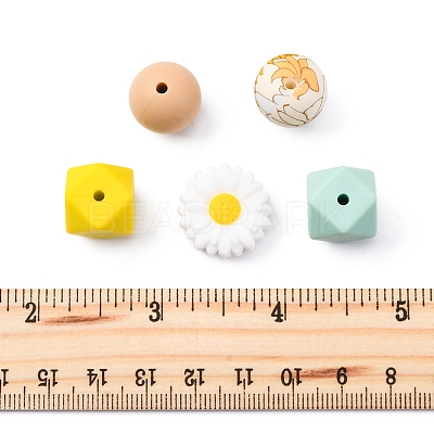 5 Styles Food Grade Eco-Friendly Silicone Beads SIL-FS0001-25-1