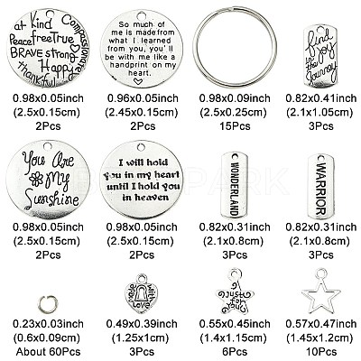 DIY Inspirational Words Keychain Making Kit DIY-FS0005-26-1
