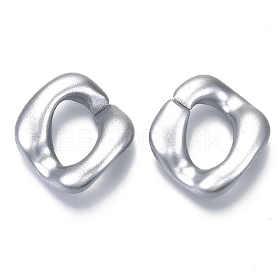 Opaque Spray Painted Acrylic Linking Rings OACR-S021-25A-B02-1