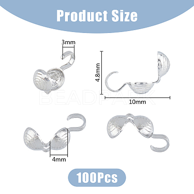 100Pcs Brass Bead Tips KK-DC0003-67-1
