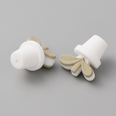 Leaf Pot Food Grade Eco-Friendly Silicone Beads SIL-WH0014-18A-1