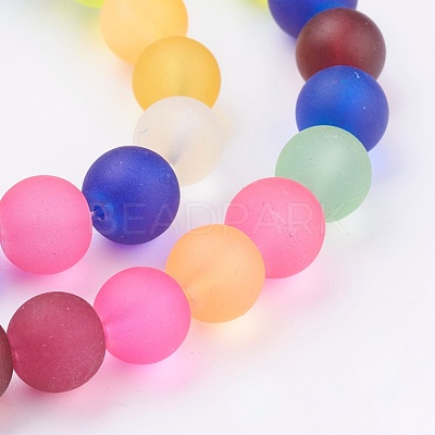 Frosted Glass Beads Strands FGLA-MSMC001-06-1