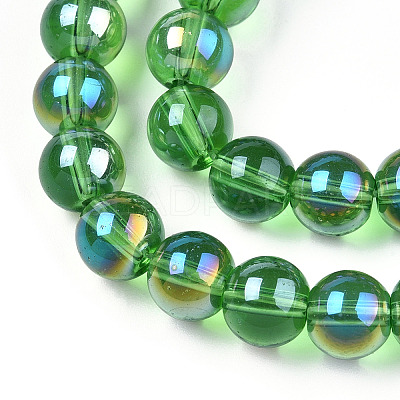 Electroplate Transparent Glass Beads Strands GLAA-T032-T8mm-AB07-1