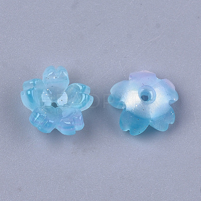 Cellulose Acetate(Resin) Bead Caps KK-S161-03F-1
