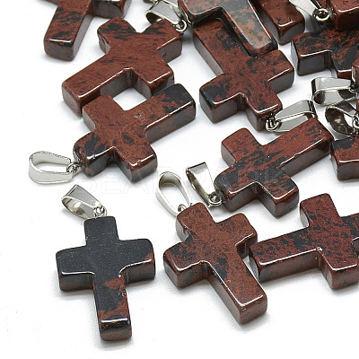Natural Mahogany Obsidian Pendants X-G-T080-09-1