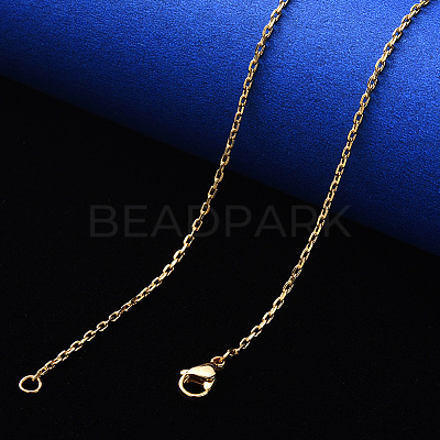 PVD Vacuum Plating 304 Stainless Steel Cable Chain Necklace NJEW-S420-008C-G-1