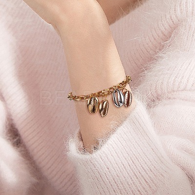 50Pcs 5 Colors Electroplated Shell Beads BSHE-SZ0001-09-1