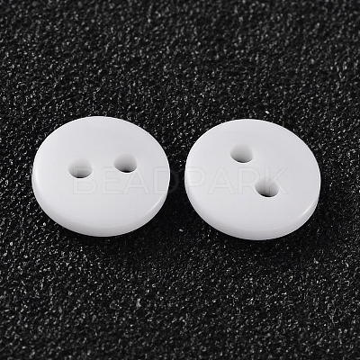 2-Hole Flat Round Resin Sewing Buttons for Costume Design BUTT-E119-34L-19-1