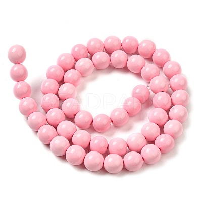 Synthetic Ocean White Jade Beads Strands G-S254-6mm-B01-1