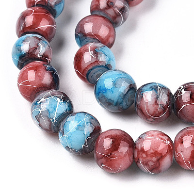 Drawbench Glass Round Beads GLAD-WH0001-01-21-1