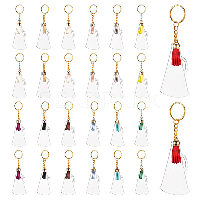 Trumpet Shape Transparent Blank Acrylic Keychain KEYC-AB00057-1